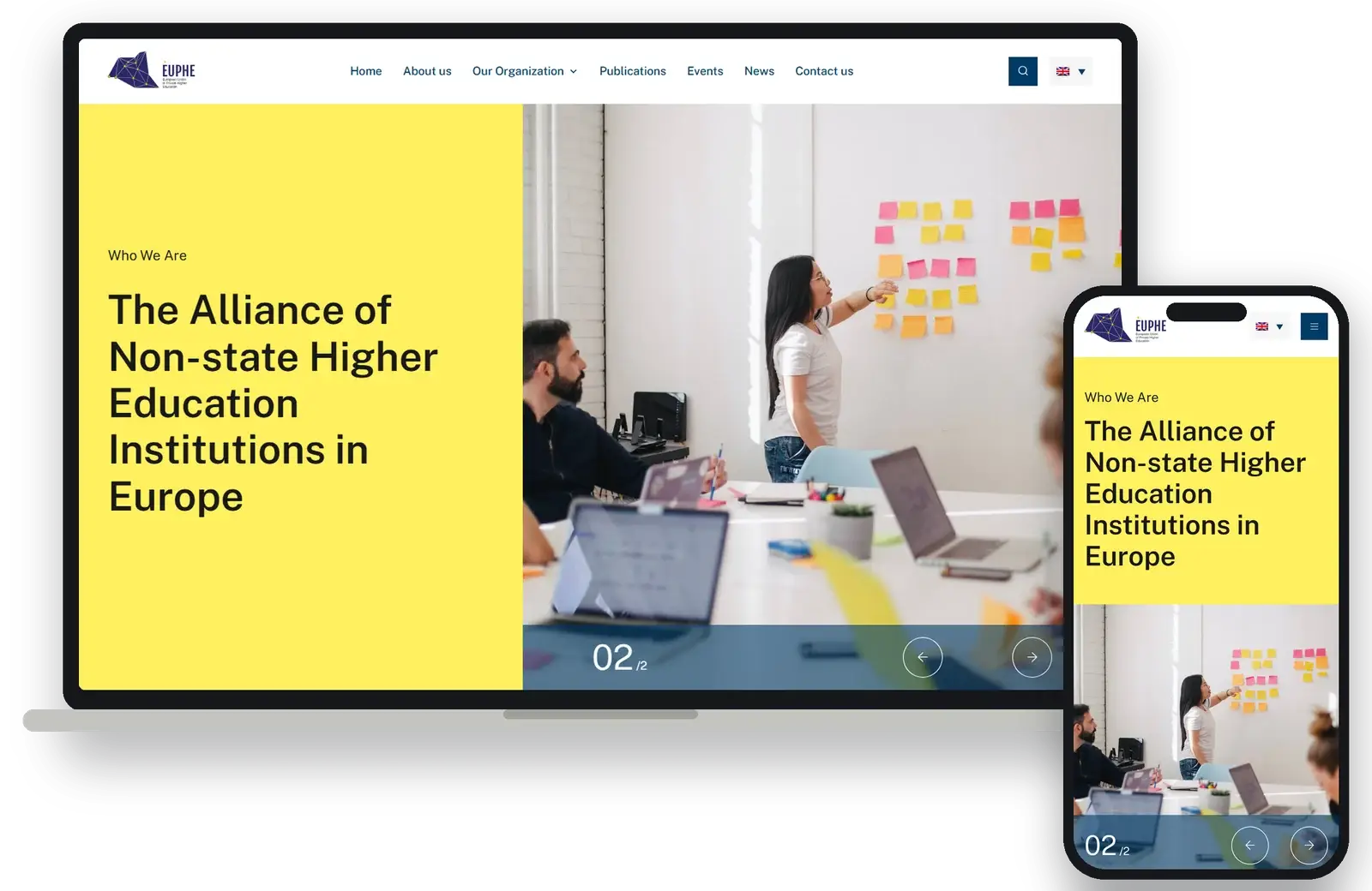 EUPHE website on a laptop and a phone